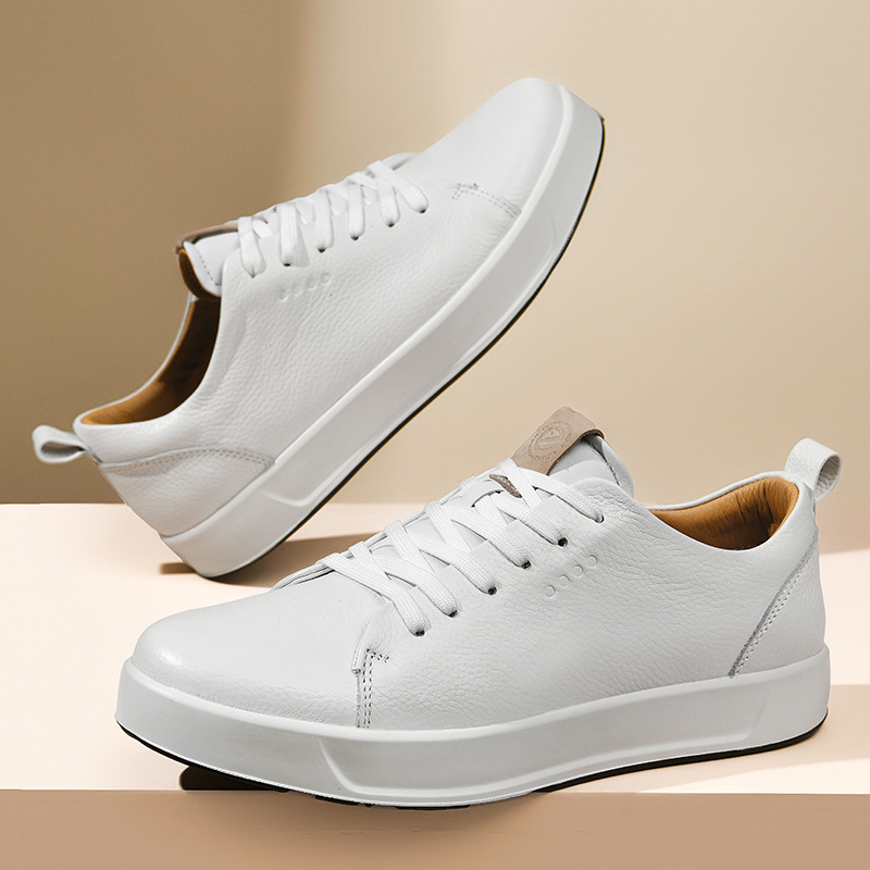 Men's White Business Casual Leather Shoes